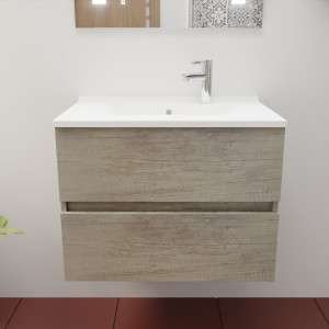 Caisson ROSINOX 70 cm avec plan vasque - Chêne