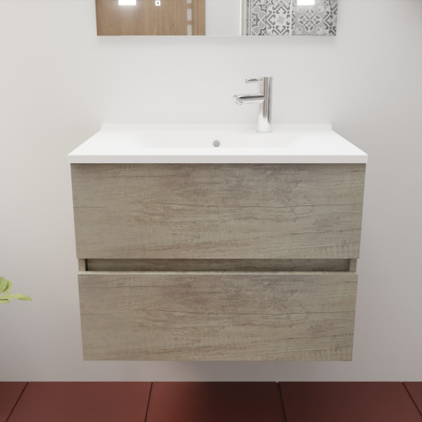 Caisson ROSINOX 70 cm avec plan vasque - Chêne
