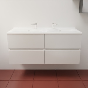 Meuble double vasque 120 cm ROSINOX - Blanc mat