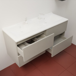 Caisson ROSINOX 120 cm avec plan vasque - Gris clair Mat
