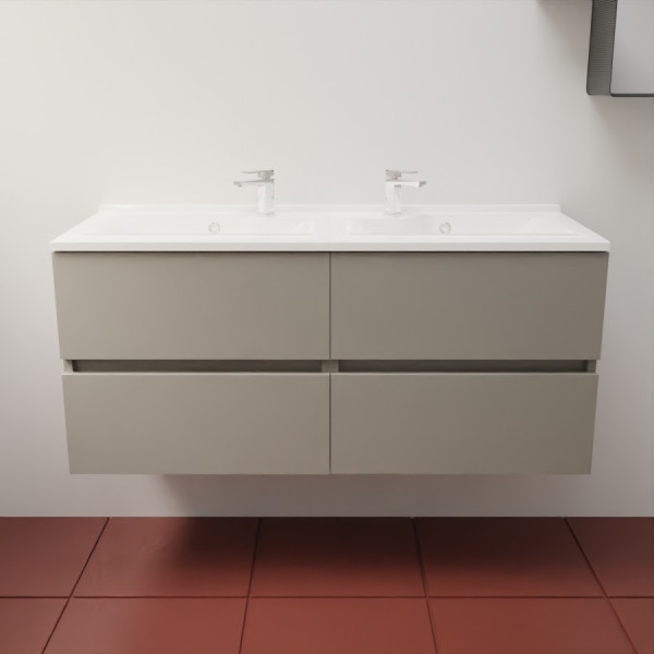 Caisson ROSINOX 120 cm avec plan vasque - Gris clair Mat