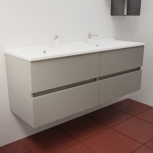 Caisson ROSINOX 140 cm avec plan vasque - Gris clair Mat