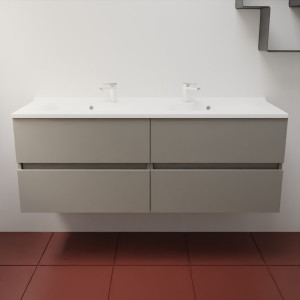 Caisson ROSINOX 140 cm avec plan vasque - Gris clair Mat