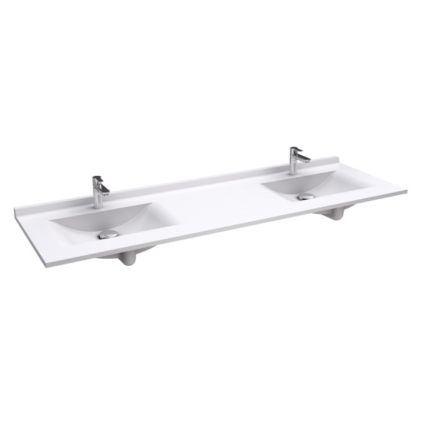 Plan double vasque en résine de synthèse RÉSIPLAN - 175 cm