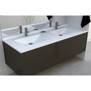 Plan double vasque en résine de synthèse RÉSIPLAN - 175 cm