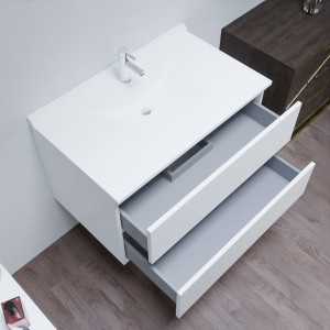 Caisson simple vasque ROMY 90 - Blanc laqué