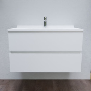Caisson simple vasque ROMY 90 - Blanc laqué