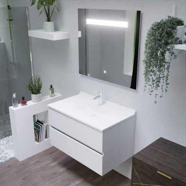 Meuble miroir salle de bain - Cdiscount