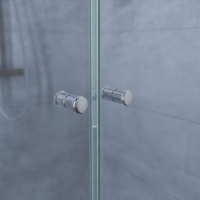 Paroi de douche pivotante 120 cm double porte avec retour 80 cm- ATLANTIC chromé - 6 mm 
