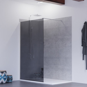 Paroi de douche miroir effet fumé 120 cm PSYCHE - Verre 8 mm securit Paroi de douche miroir PSYCHE - verre 8 mm - 120x200 cm