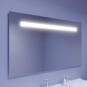 Miroir lumineux ELEGANCE 140x80 cm - éclairage avec bandeau LED intégré en haut du miroir 