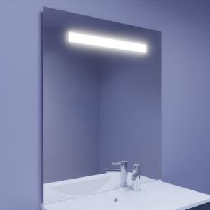 Miroir lumineux ELEGANCE 90x105 cm - éclairage LED intégré en haut du miroir 