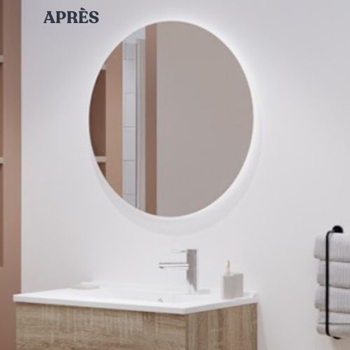 miroir rond lumnieux éclairage LED pour salle de bain