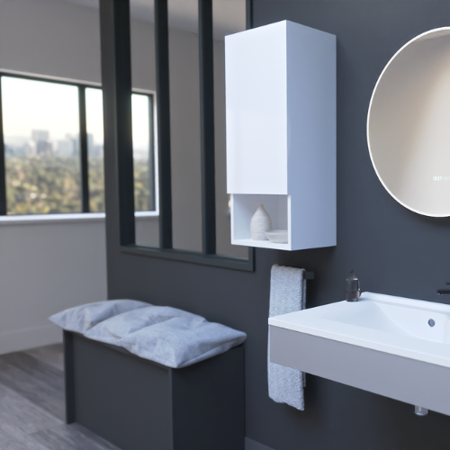 Salle de bain gris anthracite avec verrière