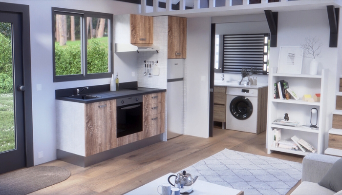 Kitchenette complète dans une petite maison