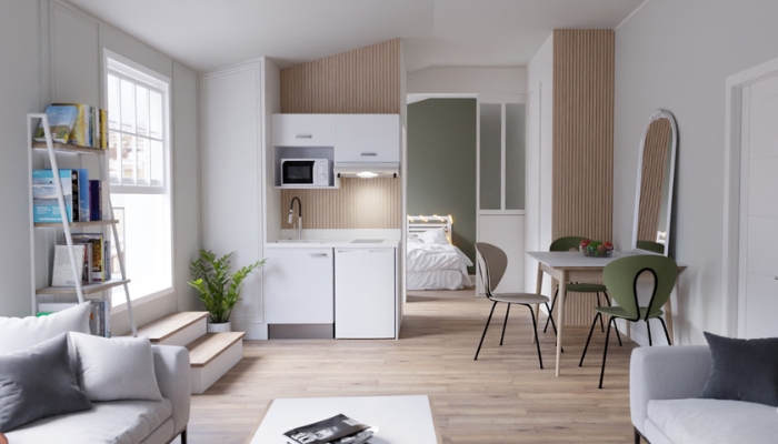 Kitchenette équipée pour petit appartement