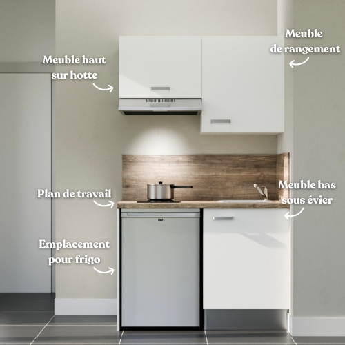 Kitchenette 120 cm modèle K01L Cuisibane
