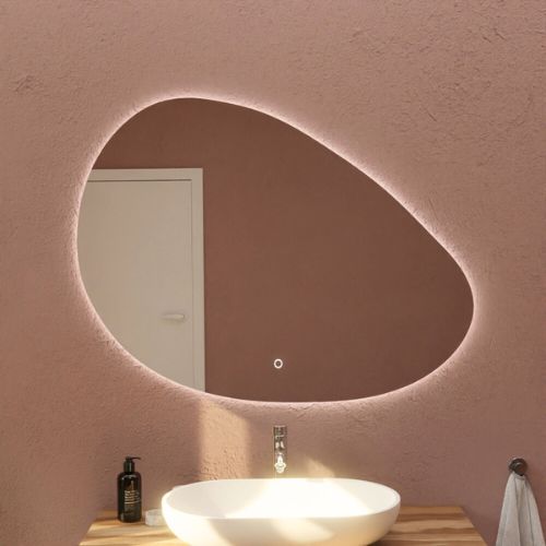 Miroir lumineux ovoide pour salle de bain