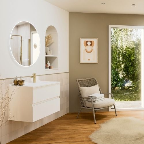 Miroir rond led de salle de bain - Salle de bain décoration gold - Cuisibane Miroir rond led de salle de bain - Salle de bain décoration gold - Cuisibane