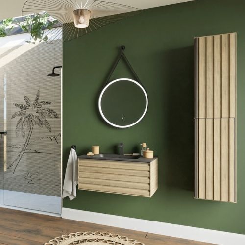 Miroir rond led de salle de bain - Salle de bain décoration jungle - Cuisibane Miroir rond led de salle de bain - Salle de bain décoration jungle - Cuisibane