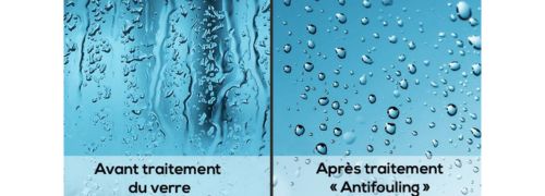 Traitement anticalcaire pour paroi de douche