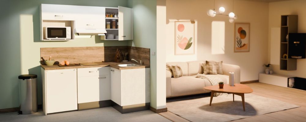 Kitchenette d’angle : la solution gain de place idéale pour les studios
