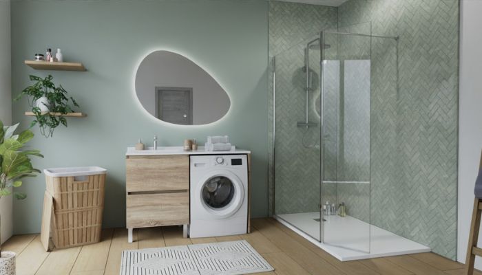 Paroi de douche avec volet pivotant