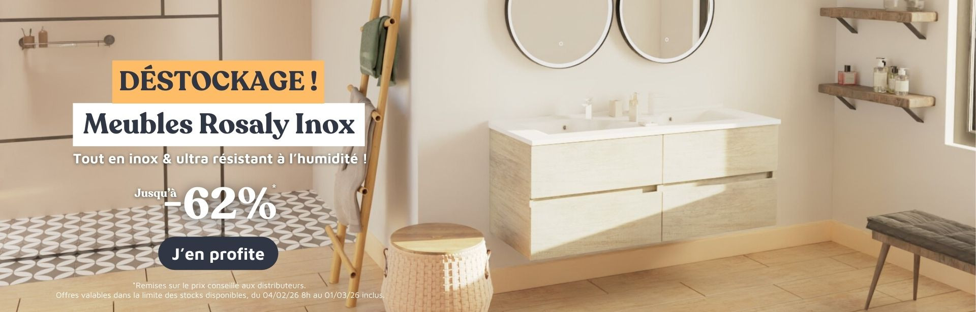 Meuble vasque de salle de bain en inox_Collection Rosaly Inox_ du 04/02 au 16/02