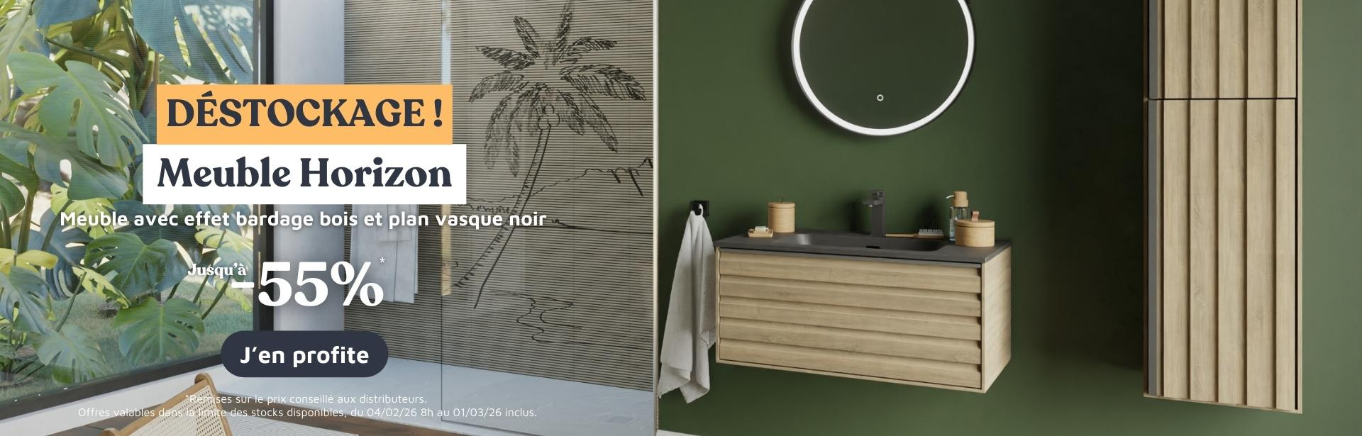 Meuble de salle de bain bois_Collection Horizon_du 17/02 au 01/03