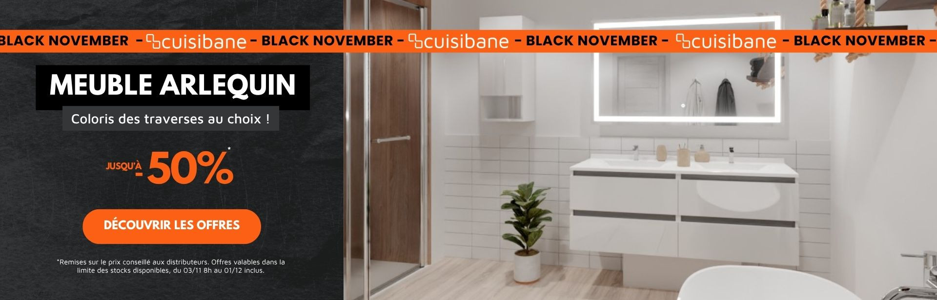 Black November_Meuble vasque de salle de bain_Collection Arlequin_du 03/11 au 01/12