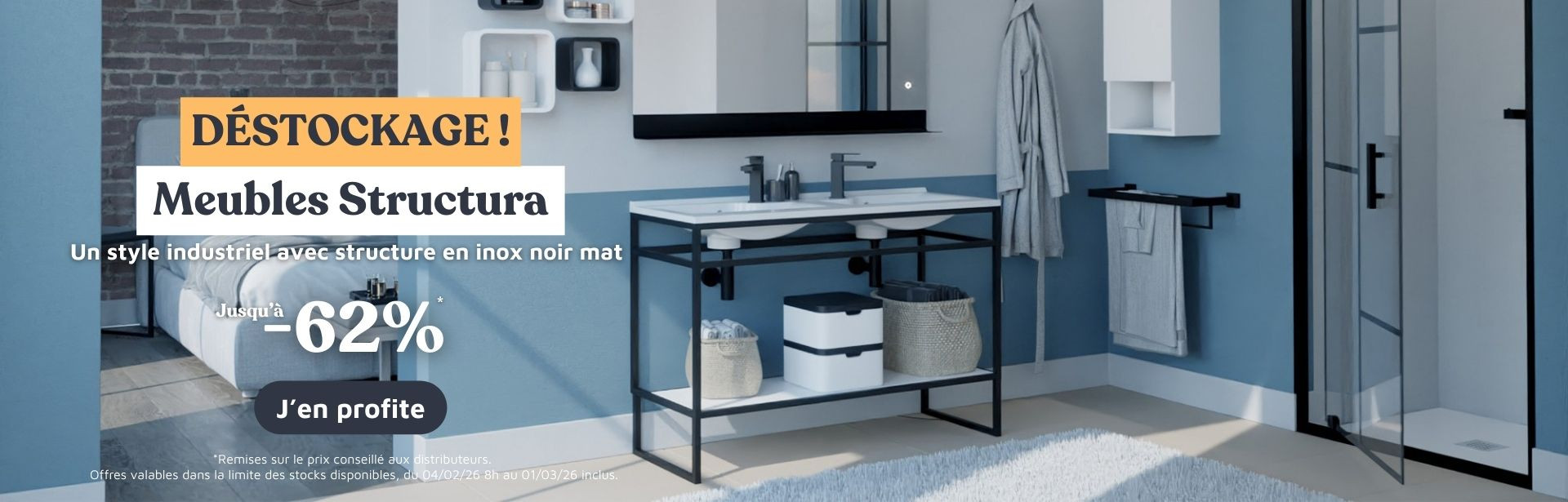 Meuble de salle de bain style industriel_Collection Structura_du 17/02 au 01/03